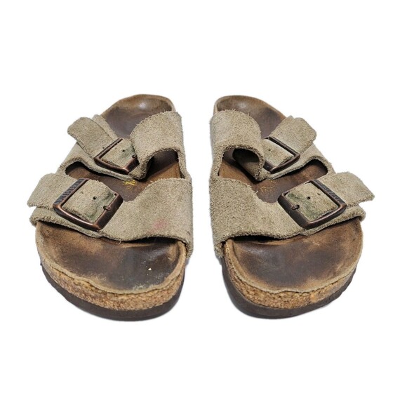 Birkenstock Arizona Women's Size 7 38 Soft Footbed Suede Leather Sandals Taupe - Picture 4 of 8